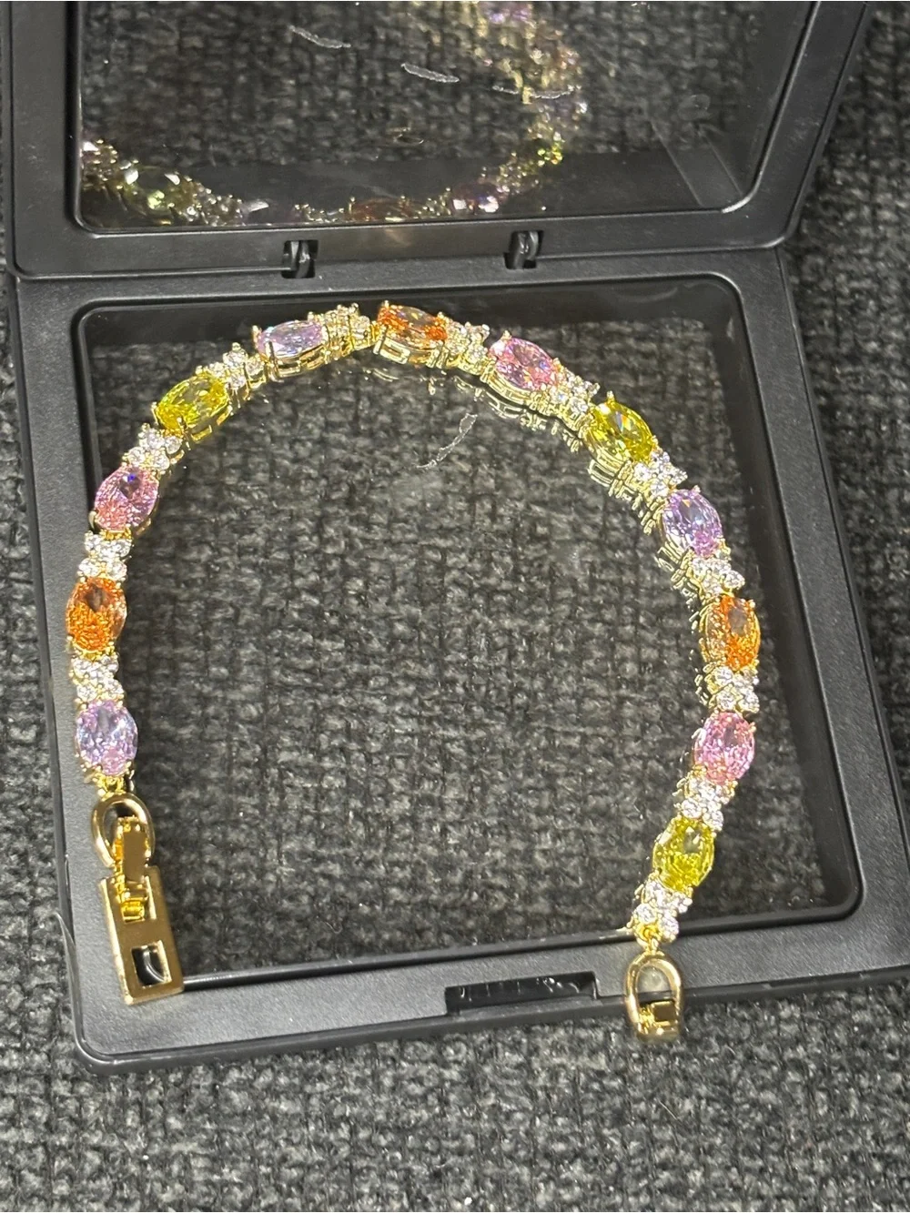 Gold & colorful tennis bracelet